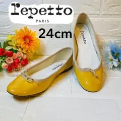 【レペット】バレエ エナメル ローヒール リボン 24cm