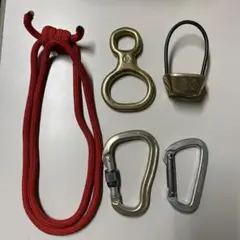 懸垂下降5点セット(エイト環、ATC、環付きカラビナ 他)