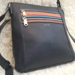 ⭐未使用級⭐Paul Smith　マルチストライプ　ショルダーバッグ　ネイビー
