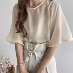ハーフスリーブシアーブラウス