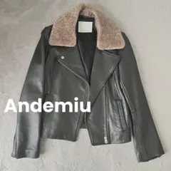 Andemiu アンドミュウ ラムレザー ライダース　ジャケット Andemiu本革(羊)レザーライダースジャケットダブル - メルカリ