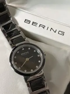 ★ BERING デンマーク 12Pダイヤ セラミック レディース腕時計★保管品