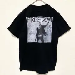 FREEDOM バックプリント✨　Tシャツ 黒 M ロック◎ 【1107】