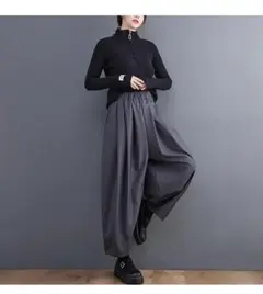 【ラスト1点】グレー 夏まで使える薄手パンツ　韓国ファッション
