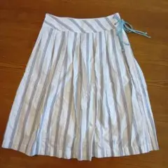 marie claire ストライプ プリーツスカート Mサイズ