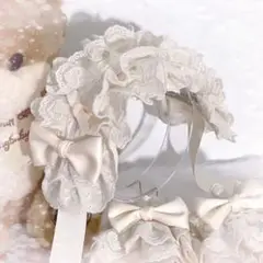 ♡ ヘッドドレス ハートフリル White ♡