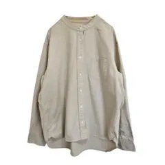 無印良品 MUJI 長袖 バンドカラーシャツ ベージュ Lサイズ