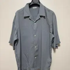 グレー 半袖ボタンシャツ L GU⑮