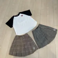 キッズ 150 Tシャツ キュロットスカート チェックスカート 可愛い 女の子