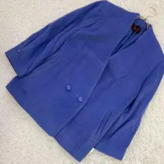 《美品》 EarthKlugh ジャケット ブルー L ダブルボタン レトロ