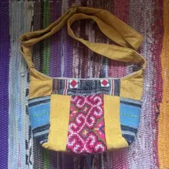 【ベトナム直送】刺繍入りパッチワークショルダーバッグ