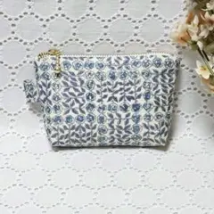 ハンドメイド　ミニミニポーチ　リバティ　タナローン・スリーピングローズ