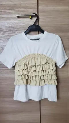 147 イチヨンナナ ビスチェドッキングTシャツ　XS　ライトベージュ