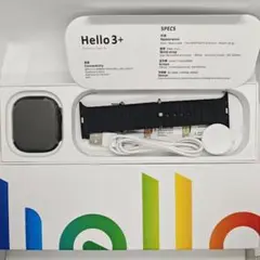 Hello Watch 3+ 2025年モデル スマートウォッチ 本体色ブラック