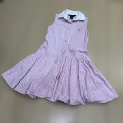 【美品】ラルフローレン　ノースリーブワンピース　120 ピンク