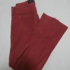 SOMETHING 赤 スキニーパンツ S ストレッチ ゴム