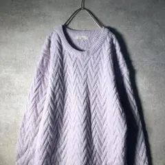 【ヴィンテージ】レトロ 模様編み ニットチュニック 古着 used AS44