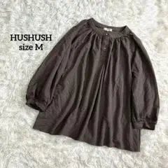ハッシュアッシュ 長袖シャツ オリーブ ボタン付 カジュアルフリル袖 a3258