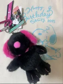 新品ノベルティバッグ付SNOOPYtown Black pinkカラビナ新宿限定