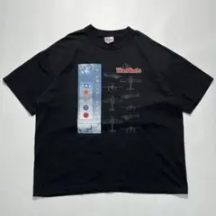 90s Hanes USA製 ビンテージT XL 黒 ブラック 戦闘機 6690