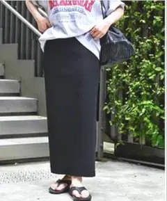 B.C STOCK ロングリブスカート ブラック