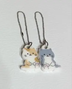 猫のストラップ 2色セット