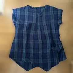 ハンドメイド　handmade チェック　トップス アシンメトリー　チュニック