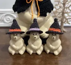 ミニ⭐︎しろくま貯金箱⭐︎ならぶんです⭐︎ハロウィン⭐︎とんがり魔女帽子3個セット