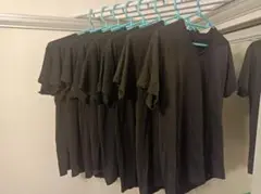 ワークマンVネック半袖TシャツМサイズブラック8枚組