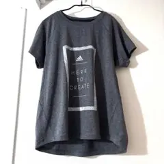 美品　adidas グレー Tシャツ ルーズフィット