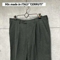 90sヴィンテージ イタリア製　CERRUTI ツータック　ウールスラックス　L