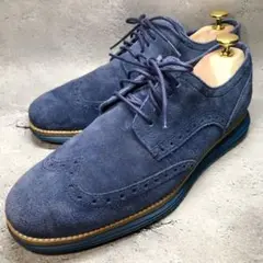 cole haan コールハーン スエード ウイングチップ 紺 ネイビー