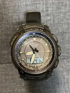 美品】カシオ PRW-5050BN カーキ ラバーバンド トリプルセンサー