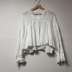 CASA FLINE カーサフライン コットンキュプラシャツ ブラウス フリル