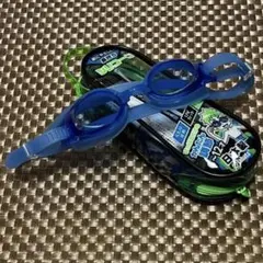 子供用ゴーグル 6-12歳 日本製 青 ブルー ケース・調節式鼻ベルト予備付き