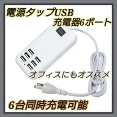電源タップ USB スマホ タブレット 6ポート 充電器 コンセント　し