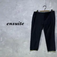 【大きいサイズ】ensuite カジュアルパンツ 総柄 ナイロン 黒 4010