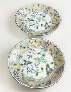 93未使用保管品前畑陶器庫山窯花銀彩中皿19cm生産終了入手困難超プレミアム2枚