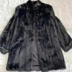 サガミンク シルバータグ コート ブラック 美品 ゆったり
