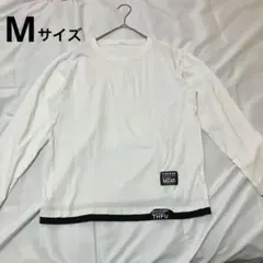 匿名配送✨️ホワイト 長袖Tシャツ ロゴ付き【M】
