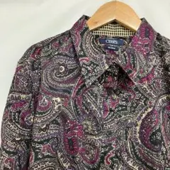 A799T チャップスアメリカ古着ボタン留めペイズリー柄長袖総柄シャツレディース