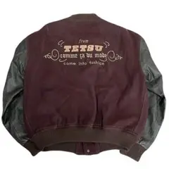希少 90s TETSU COMME CA DU MODE 袖レザー スタジャン
