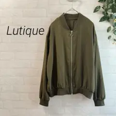 【Lutique】ジップアップブルゾン 軽量 カーキ Lサイズ