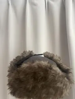 ブラウン フライトキャップ ファー付き