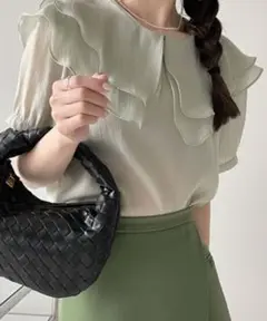値下げ不可　ビッグカラーシフォンブラウン