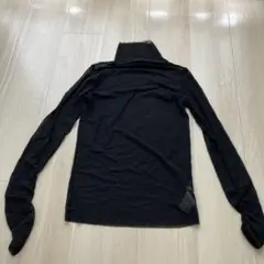 ブラック ハイネック トップス　シースルー