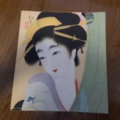 美人画 ２点 松香 28x 24cm 汚れあり