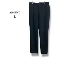 美品【ARGENT】エージェント　メンズスーツスラックス　ウール100% 黒　L