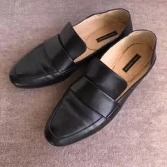 FABIO RUSCONI 37黒レザー ローファースリッポン