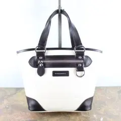 BURBERRY バーバリーキャンバスレザーハンドバッグ
